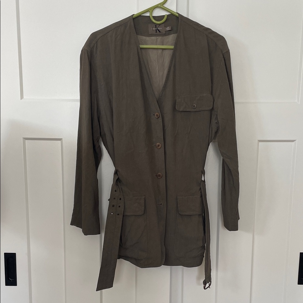 Vintage Calvin Klein Belted Linen Blazer